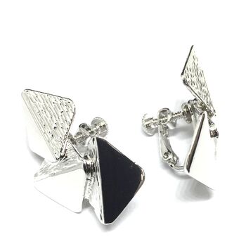 ネジバネ式 3枚タイルのイヤリング E 0707 送料無料 即日発送-4