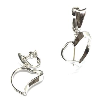 ネジバネ式 オープンハートイヤリング E 0704 送料無料 即日発送-1