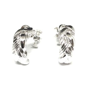 ネジバネ式 編み込みイヤリング E 0701 送料無料 即日発送-4