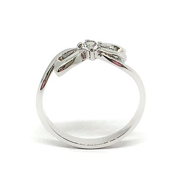 日本製 リボンクリスタルリング 高品質クリスタル使用 BR 4557 シルバーカラー 送料無料 即日発送-3