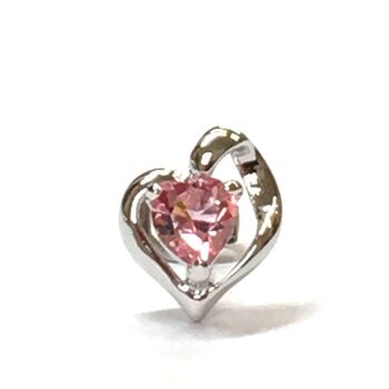 日本製 asymmetry ハートピアス 1個　ライトローズ SILVER925 高品質クリスタル使用 SP 004 送料無料 即日発送-7