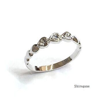 日本製  連なるハートのピンキーリング 高品質クリスタル使用 BR 3534 送料無料 即日発送-1