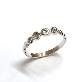 日本製  連なるハートのピンキーリング 高品質クリスタル使用 BR 3534 送料無料 即日発送-2