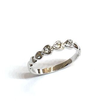 日本製  連なるハートのピンキーリング 高品質クリスタル使用 BR 3534 送料無料 即日発送-3