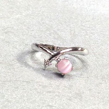 日本製 カラーキャッツアイ ブルーorピンク 高品質クリスタル使用 BR 4064 送料無料 即日発送-2