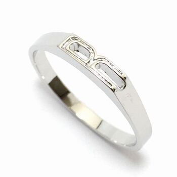 日本製 R 欠かせない 外せない SILVER925イニシャルリング ２色展開 SR 100R 送料無料 即日発送-1