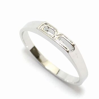 日本製 R 欠かせない 外せない SILVER925イニシャルリング ２色展開 SR 100R 送料無料 即日発送-2