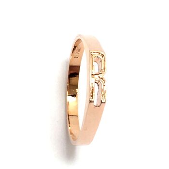 日本製 R 欠かせない 外せない SILVER925イニシャルリング ２色展開 SR 100R 送料無料 即日発送-6