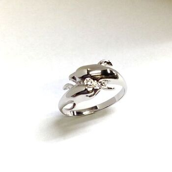 日本製 夏 海 イルカ 大小２匹のイルカリング BR 2002 送料無料 即日発送-3