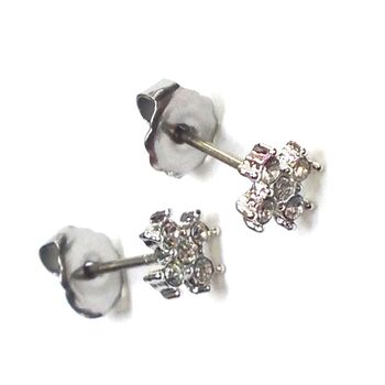 日本製 十字十 チタンポストピアス １ペア　高品質クリスタル使用 Pi 2206B 送料無料 即日発送-1