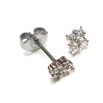 日本製 ひし型◇チタンポストピアス １ペア　高品質クリスタル使用 Pi 124 送料無料 即日発送-1