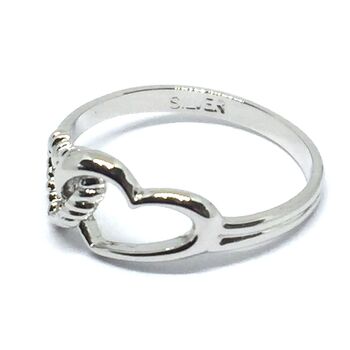 日本製 ハート ハート ダブルオープンピンキーリング SILVER925 SR 2921 送料無料 即日発送-2