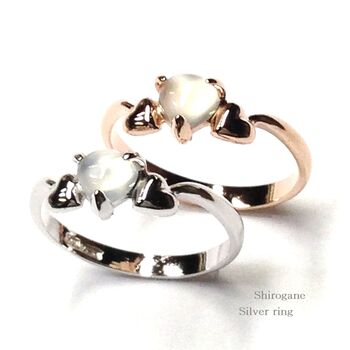 日本製 MOON STONE トリプルハートリング SILVER925 ２色展開 SR 3913 送料無料 即日発送-1