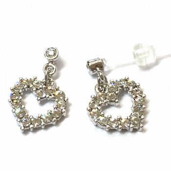 日本製 ハートライン 樹脂ポストピアス １ペア　高品質クリスタル使用 JP 33 送料無料 即日発送-1