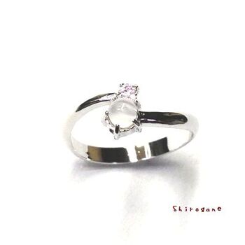 日本製 SILVER925 乙女チックシルバーリング ムーンストーン ＆ ジルコニア SR 3945 送料無料 即日発送-1