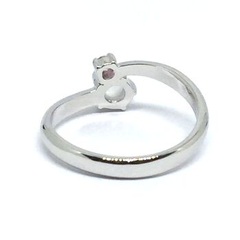 日本製 SILVER925 乙女チックシルバーリング ムーンストーン ＆ ジルコニア SR 3945 送料無料 即日発送-3