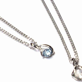 日本製 ティアードロップ 天然石ペンダント ムーンストーンorブルートパーズ P 229 送料無料 即日発送-3