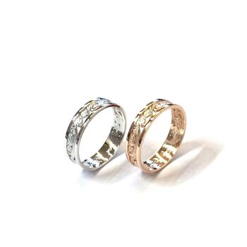 日本製 SILVER925 ペアリングに ウェーブレースリング ２色展開 SR 2680 送料無料 即日発送-2