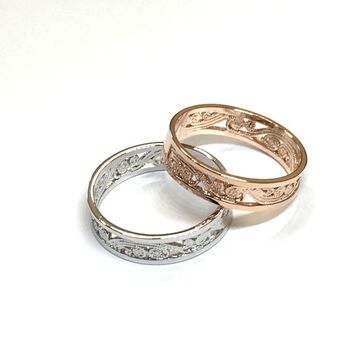 日本製 SILVER925 ペアリングに ウェーブレースリング ２色展開 SR 2680 送料無料 即日発送-3