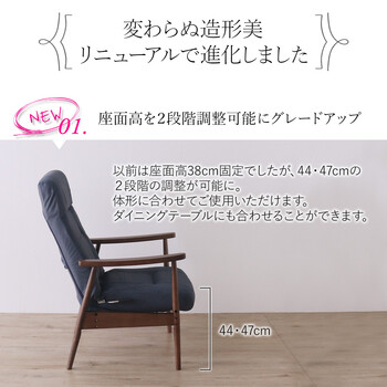 形姿が美しいリクライニングチェア ブルー 送料無料-1