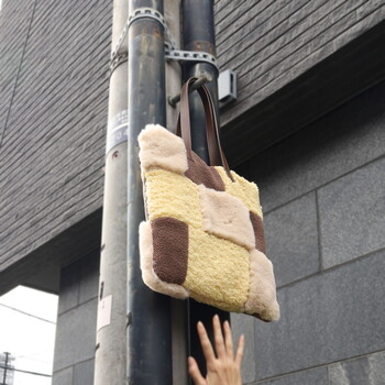 エコファーパッチワーク トートバッグ  Nananoel pappy 送料無料 即日発送-19