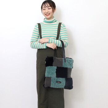 エコファーパッチワーク トートバッグ  Nananoel pappy 送料無料 即日発送-20