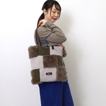 エコファーパッチワーク トートバッグ  Nananoel pappy 送料無料 即日発送-21