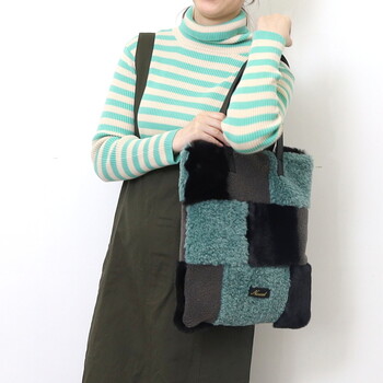 エコファーパッチワーク トートバッグ  Nananoel pappy 送料無料 即日発送-22