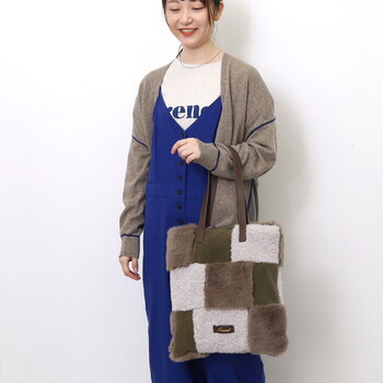 エコファーパッチワーク トートバッグ  Nananoel pappy 送料無料 即日発送-23