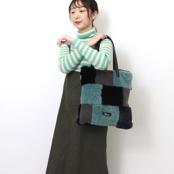 エコファーパッチワーク トートバッグ  Nananoel pappy 送料無料 即日発送-24