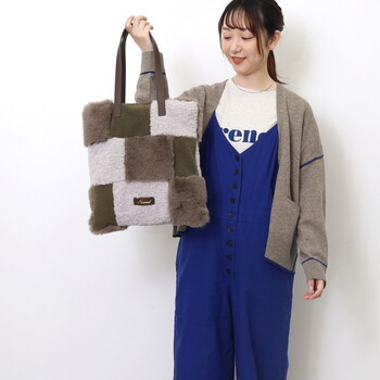 エコファーパッチワーク トートバッグ  Nananoel pappy 送料無料 即日発送-25