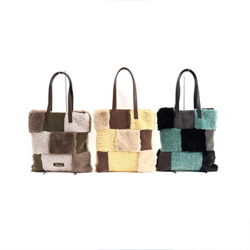 エコファーパッチワーク トートバッグ  Nananoel pappy 送料無料 即日発送-4