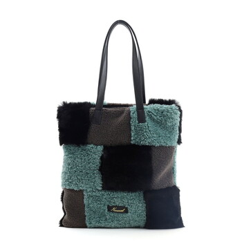 エコファーパッチワーク トートバッグ  Nananoel pappy 送料無料 即日発送-6