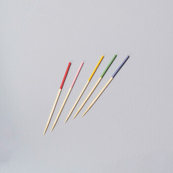 彩り竹丸串 100本入 細 7.5cm 赤 桃 黄 緑 紺 2セット 送料無料-5