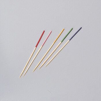彩り竹丸串 100本入 細 9cm 赤 桃 黄 緑 紺 3セット 送料無料-5