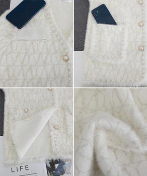 ツイード風ニットジャケットレディース上品 送料無料 即日発送-9