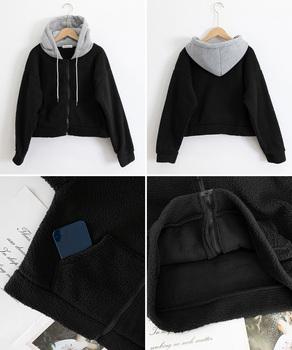 暖かいボアパーカー ジップアップブルゾン 送料無料 即日発送-9