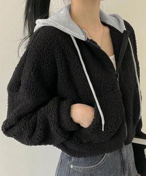 暖かいボアパーカー ジップアップブルゾン 送料無料 即日発送-3