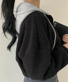 暖かいボアパーカー ジップアップブルゾン 送料無料 即日発送-4