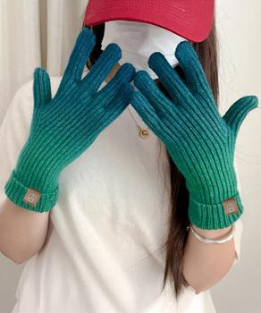 グラデーションニット手袋 スマホ対応手袋 送料無料 即日発送-2