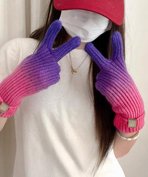 グラデーションニット手袋 スマホ対応手袋 送料無料 即日発送-3