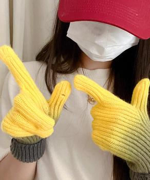 グラデーションニット手袋 スマホ対応手袋 送料無料 即日発送-6