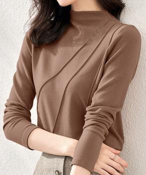 カットソー プチハイネック 長袖Tシャツ 送料無料 即日発送-4