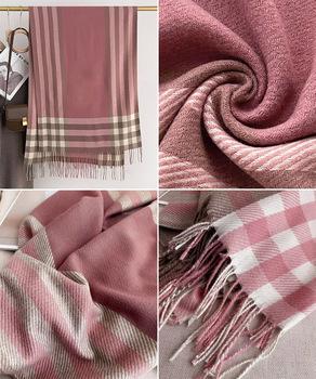 チェック柄マフラーレディース大判ストール 送料無料 即日発送-9