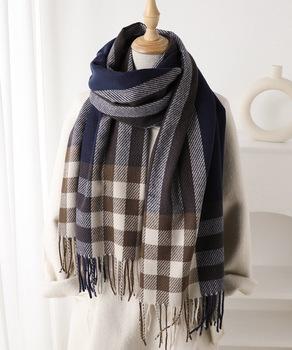 チェック柄マフラーレディース大判ストール 送料無料 即日発送-4