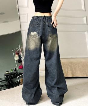 ダメージバギーデニムパンツヴィンテージ風 送料無料 即日発送-3