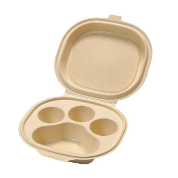 紙弁当BOX 25個入 にゃ〜ん 白 生成 テイクアウトの器 送料無料-2