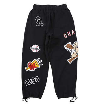 大きいサイズ GALFY 復活わんわん大学スウェットパンツ 3L 4L 5L 6L ブラック ラッピング可 送料無料 即日発送-1