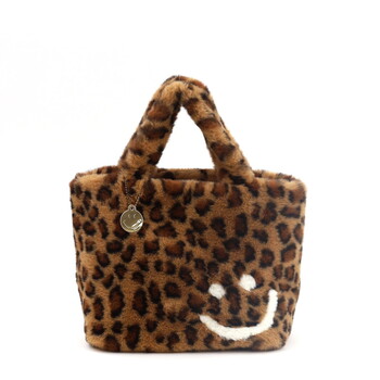 チャーム付 エコファー フェイス トートバッグ  COOCO クーコ SMILEY SMILEY 送料無料 即日発送-4