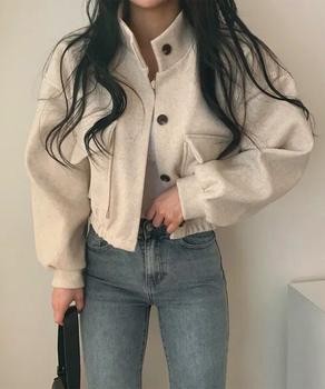 ショート丈ジャケット レディース 無地 送料無料 即日発送-2